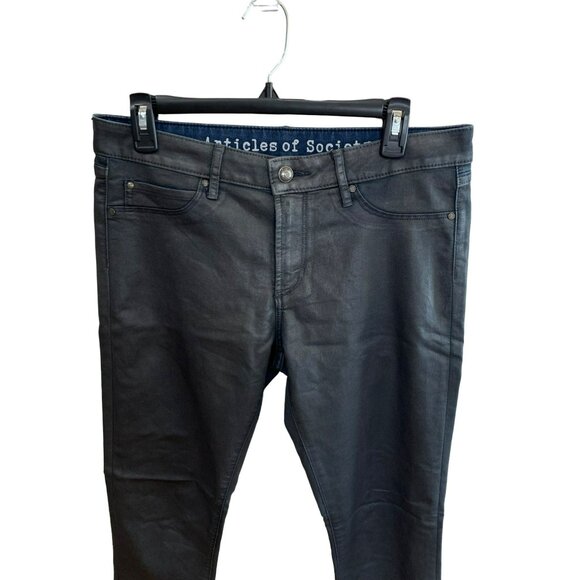 Articles of Society Sarah Skinny Jeans Size 30 Boston Coated Metallic - Picture 5 of 11